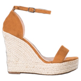 SHELOVET Sexede kile sandaler brun