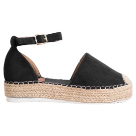 SHELOVET Åbent Espadrilles sort