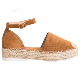 SHELOVET Åbent Espadrilles brun