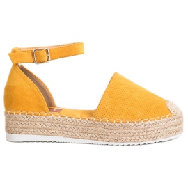 SHELOVET Åbent Espadrilles gul