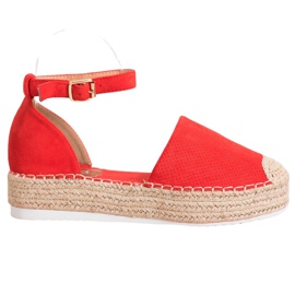 SHELOVET Åbent Espadrilles rød