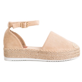 SHELOVET Åbent Espadrilles brun