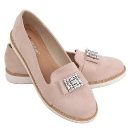Pastel ruskind beige loafers T245 Beige