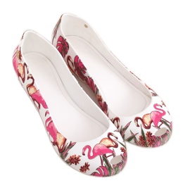 Meliski med hvide flamingoer CK85 Hvid flerfarvet