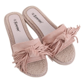 Kvinders beige og lyserøde tøfler CK159 Pink