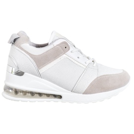 Weide Fashion Wedge sneakers hvid grå