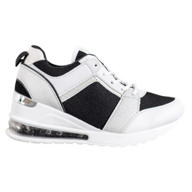 Weide Fashion Wedge sneakers hvid sort