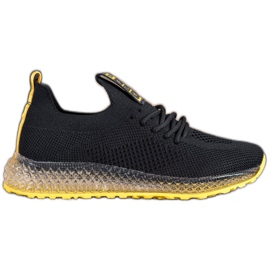SHELOVET Sneakers med gul sål sort
