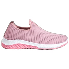 Renda Openwork Slipons på platformen lyserød