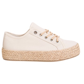 Kylie Sneakers på en halmplatform brun