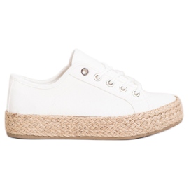 Kylie Sneakers på en halmplatform hvid