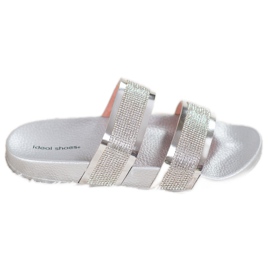 Ideal Shoes Kvinders hjemmesko med cubic zirconia grå