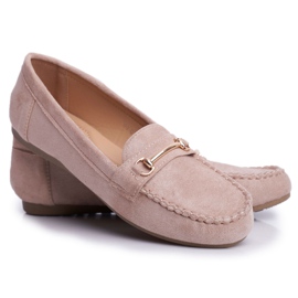BUGO Loafers til kvinder Suede Beige Dive