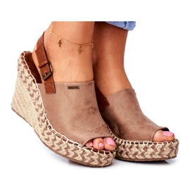 Kvinders sandaler på kile Big Star Beige FF274982