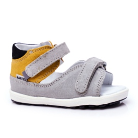 Bartek S.A. Børns forebyggende mini første trin sandaler Bartek W-71266 grå gul