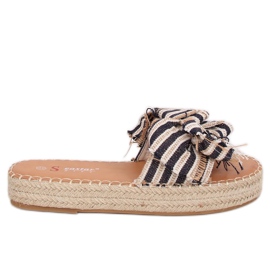 JH81P Navy espadrilles hjemmesko hvid sort