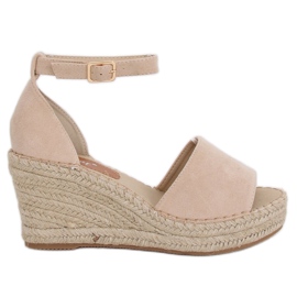 Espadrilles på en beige kile TU147 Beige
