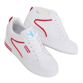 Hvide sneakers på kilen NB337 Rød