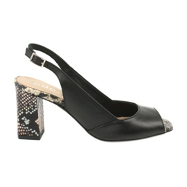 Edeo Kvinders sort / dyr sandaler 3499A-1193