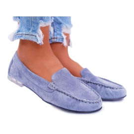Dame Loafers Sergio Leone Suede Lyseblå Vintet
