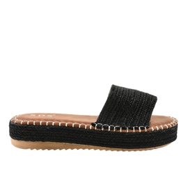 Sorte espadrilletøfler 7970-PL