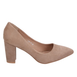 Pumper på stolpen beige E08-12 Khaki ruskind