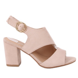 Beige højhælede sandaler A8560 Beige