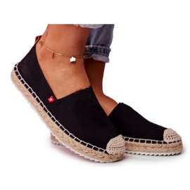 Kvinders Espadrilles flettet sål sort Big Star FF274A498
