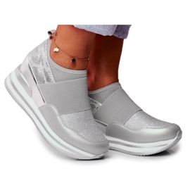 Kvinders Sport Slip On Wedge Shoes Grå Cold Play