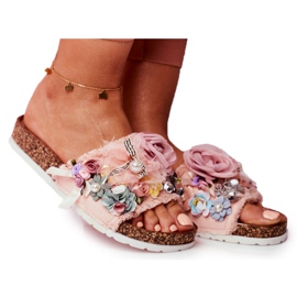 SEA Kvinders hjemmesko med blomster Pink Enrissa lyserød