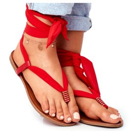 FS1 Kvinders sandaler Klip-klapper Tied Red Derryl rød