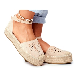PS1 Espadriller til kvinder på Beige Palermo hørplatform