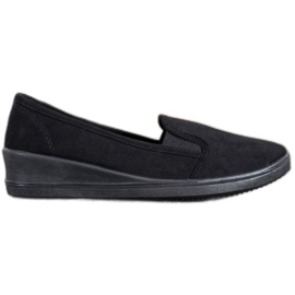 SHELOVET Slip-on ruskind sko sort