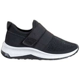 SHELOVET Slip-on sko med velcro sort