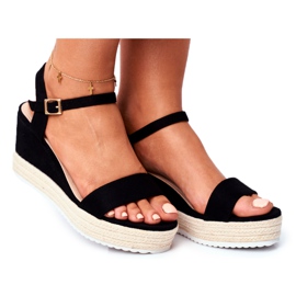 EVE Kvinders sandaler på kile sort Merdoe
