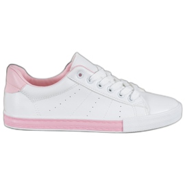 SHELOVET Hvide sneakers med Eco Leather