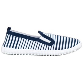 SHELOVET Striped Slip-On sneakers hvid blå