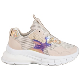 Mannika Moderigtige sneakers med mesh brun