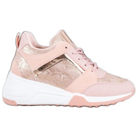 SHELOVET Wedge Sneakers lyserød gul