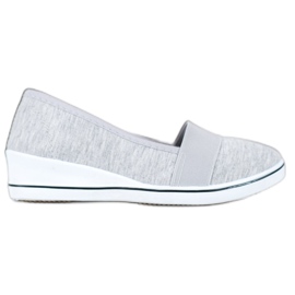 Renda Grå Slipons På Wedge