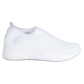 Sweet Shoes Komfortable slipons på platformen hvid
