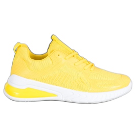 Ideal Shoes Bindede sko med mesh gul