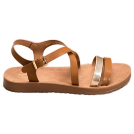 Filippo Casual sandaler med en guldstribe brun gylden