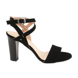 Espinto Black Leather Women's Sandals på S333/1 -indlægget sort