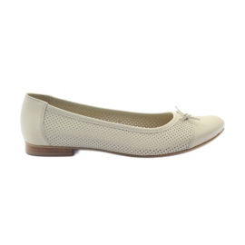 Beige åbent ballerina sløjfe Angello 1854
