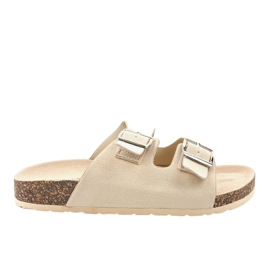 Beige hjemmesko med spænde BL3100-SF