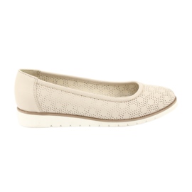 Angello Kvinders åbne værk beige ballerinas1832