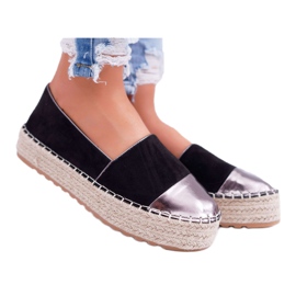 Kvinders Espadrilles Black Ringer Platform sort gul