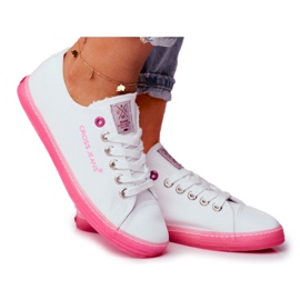 Dame Sneakers Cross Jeans Hvid Pink FF2R4075C lyserød