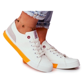 Dame Sneakers Cross Jeans Hvid Orange FF2R4043C